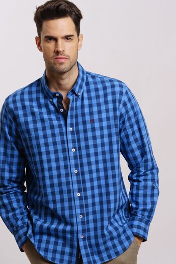 Chemise bleue à carreaux 4 2