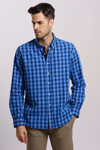 Chemise bleue à carreaux 4 3