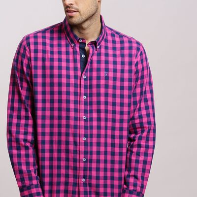 Camicia a quadri fucsia
