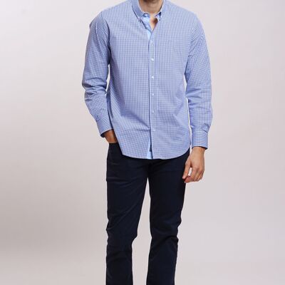 Chemise à carreaux bleu marine Bco