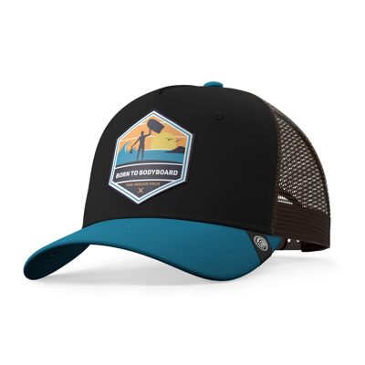 Born to Bodyboard Blue Trucker Cap The Indian Face for men and women