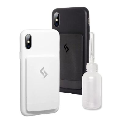 Carcasa iphone X con dispensador de gel color NEGRO
