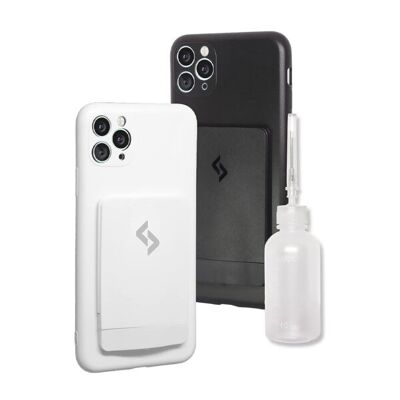 Carcasa iphone 11 pro max con dispensador de gel color NEGRO