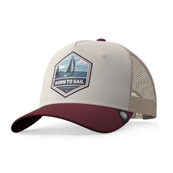 Casquette Born to Sail Brown The Indian Face Trucker pour homme et femme 1