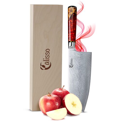 Damask Steel Chai Dao Cleaver - RUBY