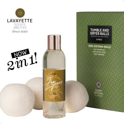 Lavayette Premium Laundry Perfume 200ml + XL Wool Dryer Balls