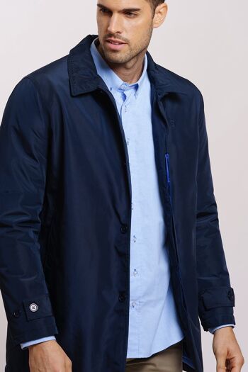 Parka en gabardine bleu marine 1