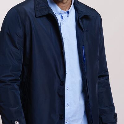 Parka en gabardine bleu marine