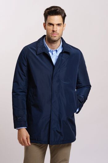 Parka en gabardine bleu marine 5