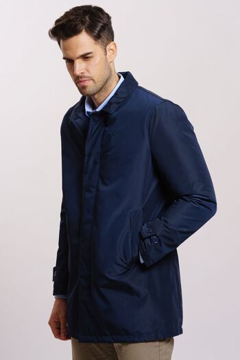 Parka en gabardine bleu marine 6