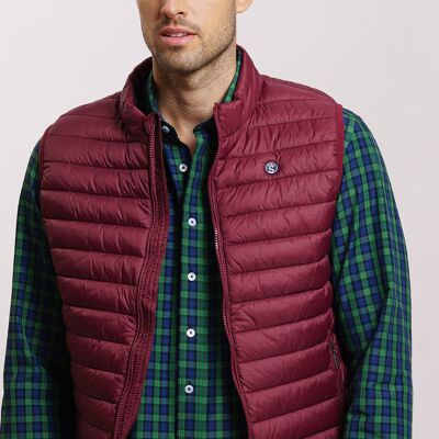 burgundy vest