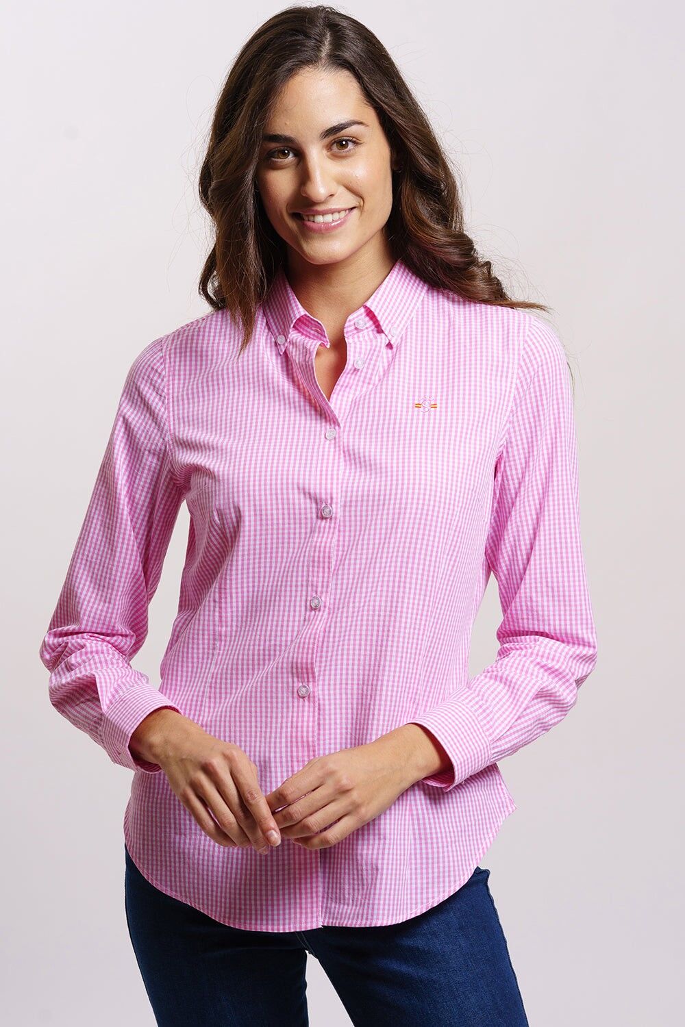 Camicia a quadri rosa