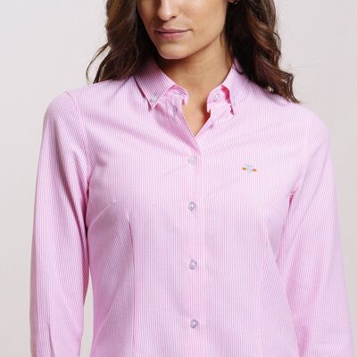 Chemise rayée rose 1