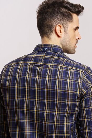 Chemise bleue à carreaux 3 4