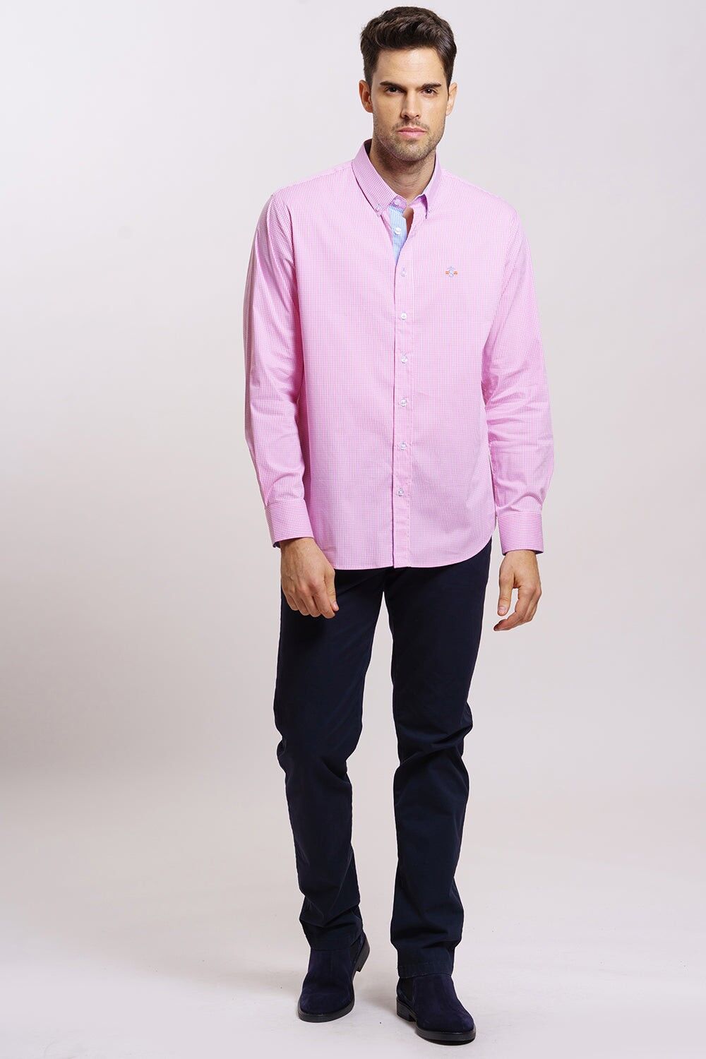 Camicia rosa a quadretti