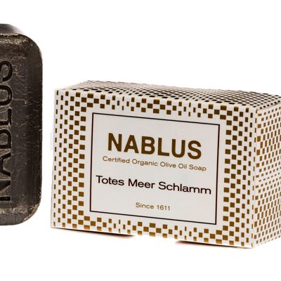 Nablus Soap Organic Olive Oil Soap Dead Sea Mud, PALM OIL-FREE, VEGAN, unscented & moisturizing, suitable for oily skin, 100g