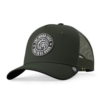 Born to Be Free Green Trucker Cap The Indian Face for men and women