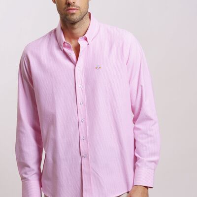 Chemise rayée rose 2