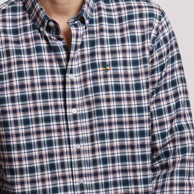 Camicia a quadri grigio verde