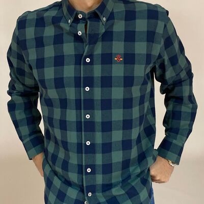 Chemise à carreaux verte