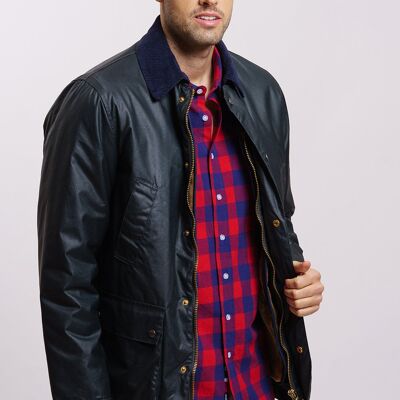 Parka cirée bleu marine