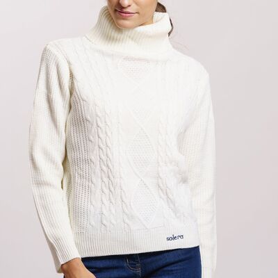 Ecrufarbener Pullover