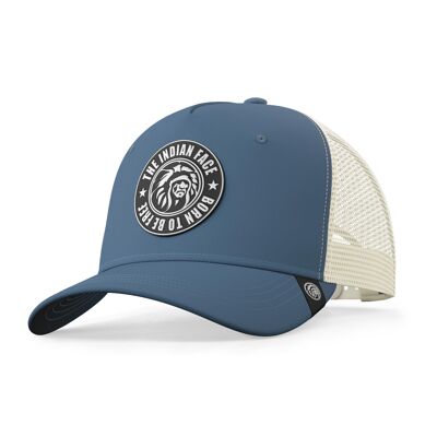 Born to Be Free Blue Trucker Cap The Indian Face for men and women