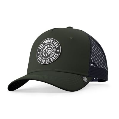Born to Be Free Green Trucker Cap The Indian Face for men and women