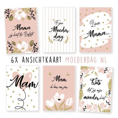Kimago.nl -  ansichtkaart -  6 stuks  -  liefde -  moederdag NL