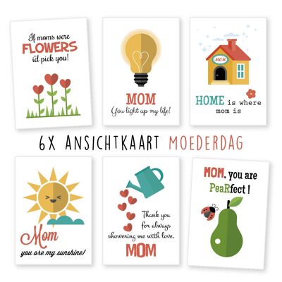 Kimago.nl -  ansichtkaart -  6 stuks  -  liefde -  moederdag quotes