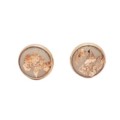 Ear studs stainless steel copper - concrete 8 or 10mm with copper foil