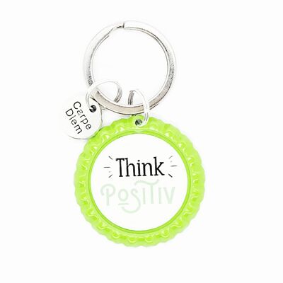 Key fob in a bottle cap - Think positive