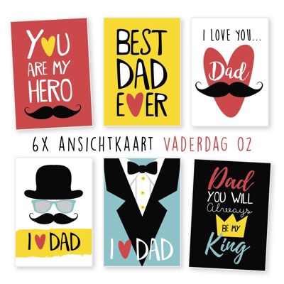 Kimago.nl -  ansichtkaart -  6 stuks  -  liefde -  vaderdag 02