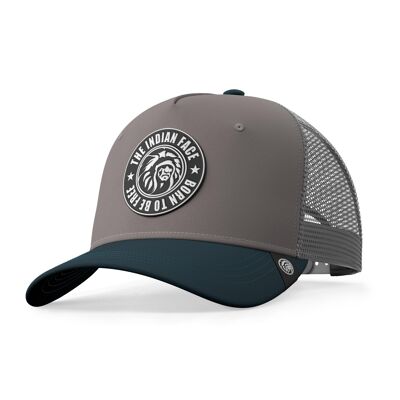 Born to Be Free Trucker Cap Grey The Indian Face per uomini e donne