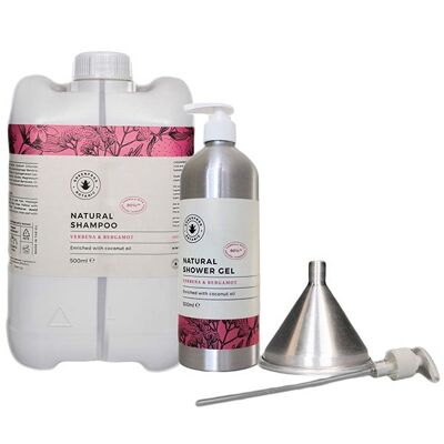 5L Natural Shampoo + Aluminium Bottle, Funnel & Pump