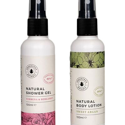 100ml Natural Shower Gel & Body Lotion Set