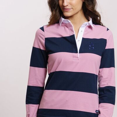 Poloshirt in Navy+Pink