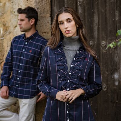 Vestido Cuadro Navy