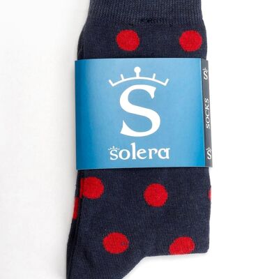Marineblaue/rote Socken