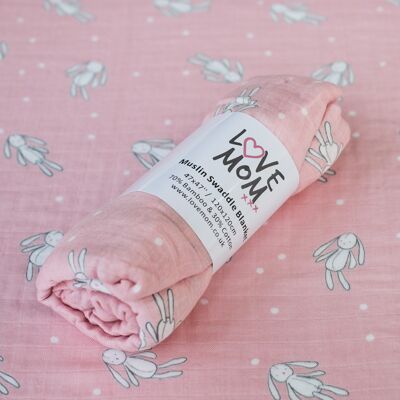 Emmaillotage petit lapin rose