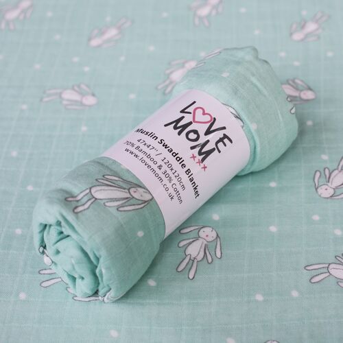 Blue Little Toy Bunny Swaddle