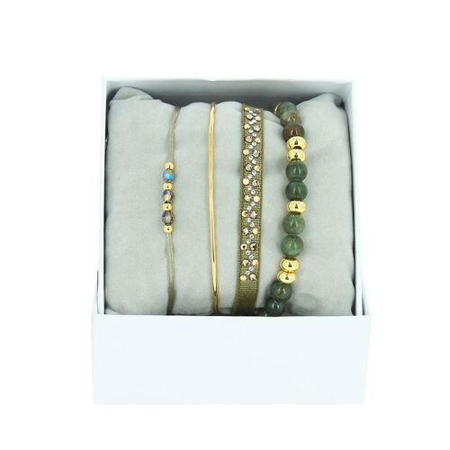 Strass Box New Arabesque-Kaki Moyen - Or Jaune/Golden Shadow