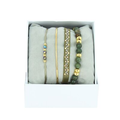 Strass Box New Arabesque-Medium Khaki - Oro amarillo/Sombra dorada