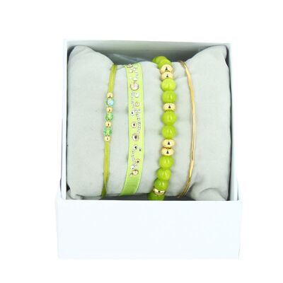 Strass Box New Arabesque-Fluo Green - Oro Amarillo/Sombra Dorada