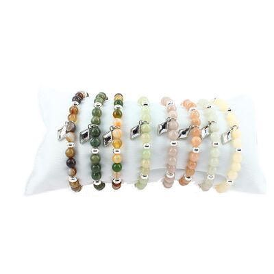 Pack 8 Pulseras Diamante Perla PM-Harmony New Crudo/Paladio