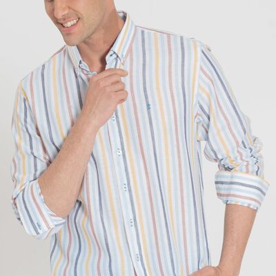 Mustard Light Blue Stripe Shirt