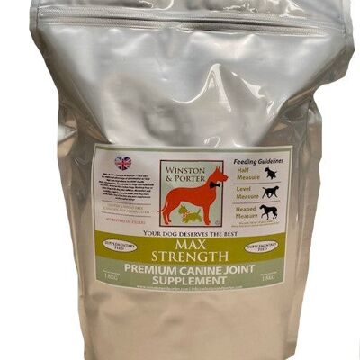 Max Strength Premium Canine Joint Supplement - Trabajo y rendimiento para adultos desde - 1,8 kg