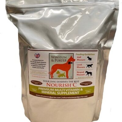 Nourish + C Premium Multi Vitamin & Mineral ALL IN ONE Raw Suplemento alimenticio para perros - 1,8 kg