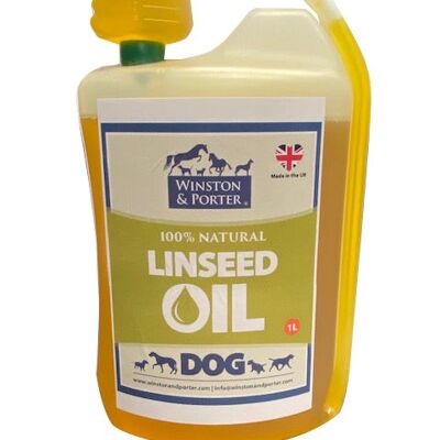 Olio di semi di lino 100% naturale per cani - 1L