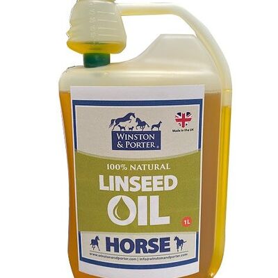 Olio di semi di lino naturale al 100% per cavalli - 1L